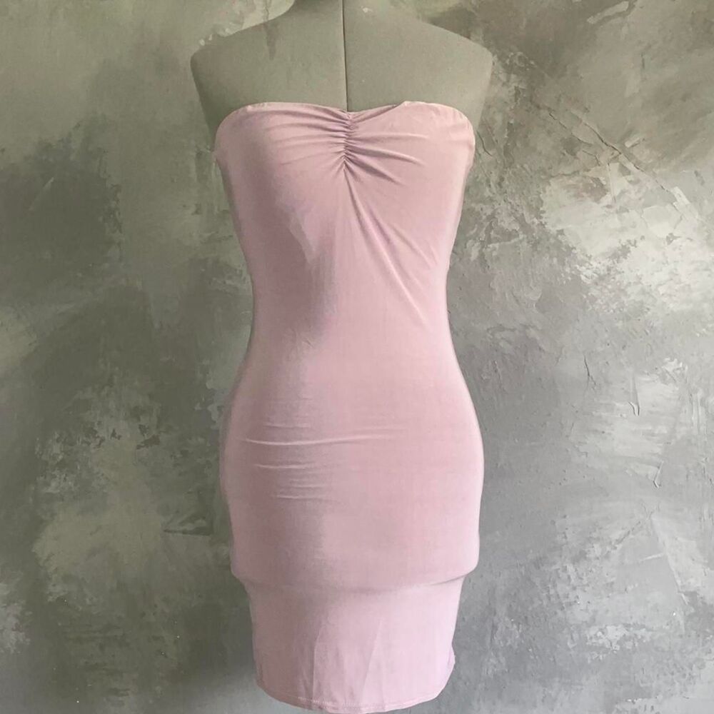Missguided Strapless Bodycon Dress Blush Pink NWT Size 12